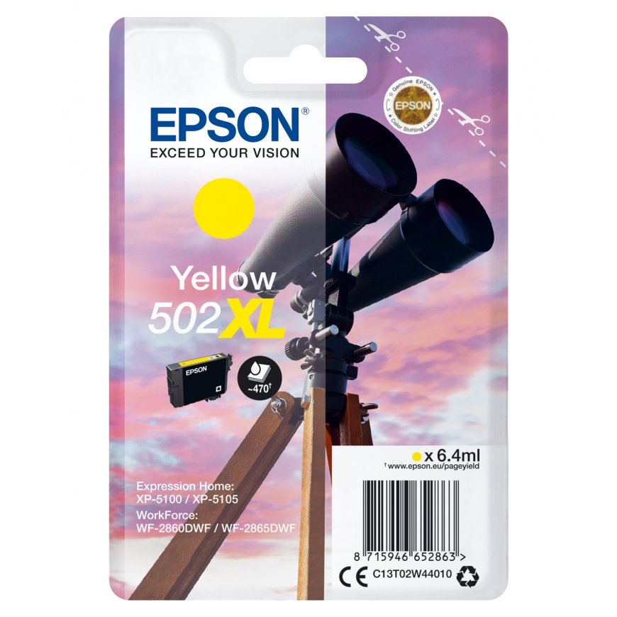 Epson 502XL tindikassett 1 tk Originaal High (XL) Yield Kollane