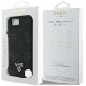 Guess Grained Hot Press Peony Triangle Logo MagSafe -kotelo iPhone 16e:lle - musta Guess Grained Hot Press Peony Triangle Logo MagSafe -kotelo iPhone 16e:lle - musta