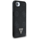 Guess Grained Hot Press Peony Triangle Logo MagSafe Case for iPhone 16e - Black Guess Grained Hot Press Peony Triangle Logo MagSafe Case for iPhone 16e - Black