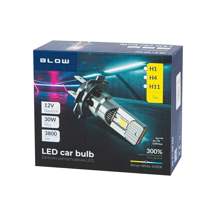 Puhalla H4 LED 12V/30W auton polttimo – 2
