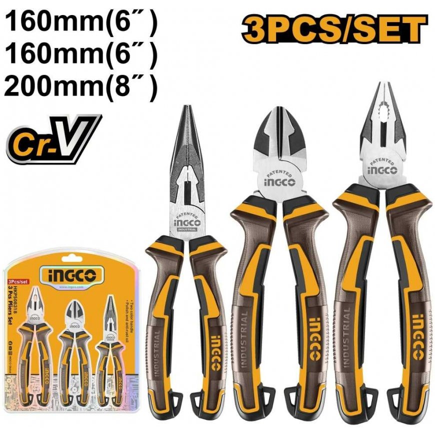 Ingco HKPS28318 Pliers set 3pcs CrV – 2