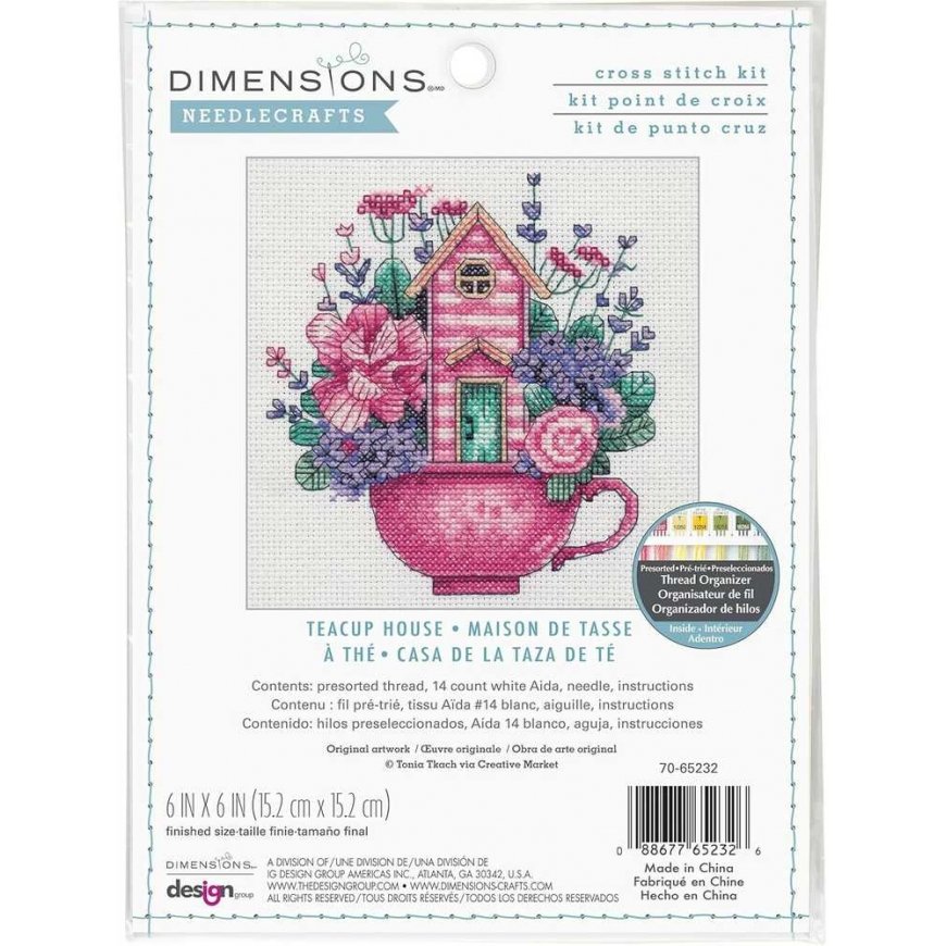 Simplicity Creative Corp Cross Stitch Kit Teacup House D70-65232 – 2