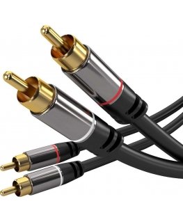 Kabelis PremiumCord RCA (Cinch) x2 - RCA (Cinch) x2 1,5m juoda (kjqccm015)