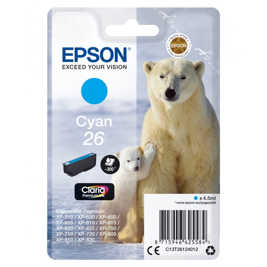 Epson Polar bear C13T26124012 tintes kārtridžs