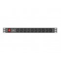 Lanberg PDU-10I-0200-IEC-BK maitinimo paskirstymo įrenginys 10 AC išvestis(ys / čių) 1U Juoda