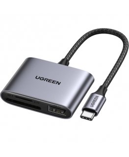 Ugreen 80798 kortelių skaitytuvas USB 3.2 Gen 1 (3.1 Gen 1) Type-C Pilka