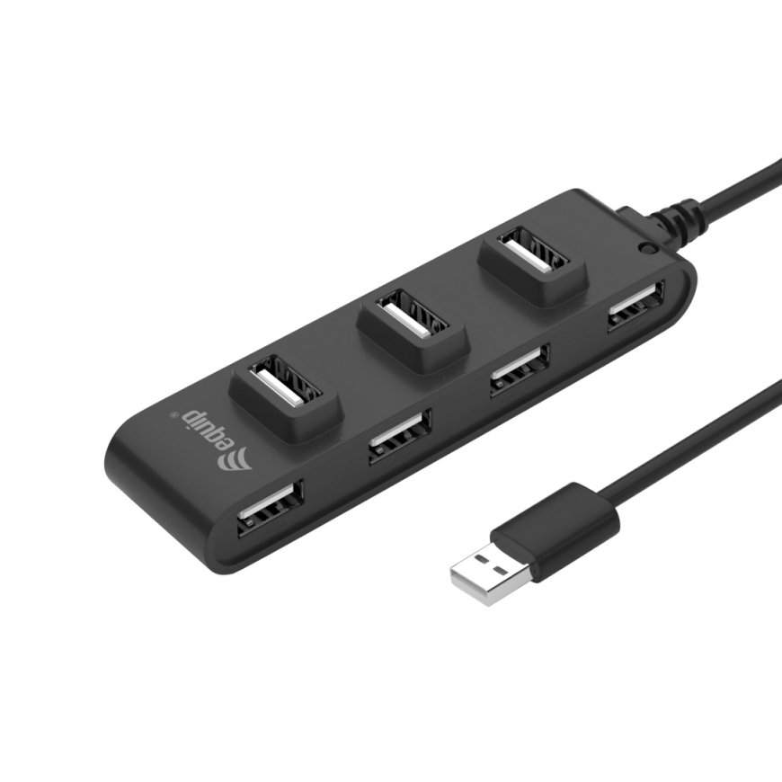 Equip 128957 хаб-разветвитель USB 2.0 480 Мбит/с Черный
