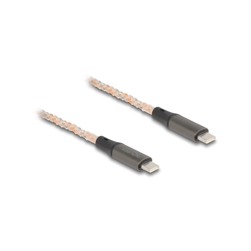 DeLOCK 88288 USB-kaapeli USB 2.0 1,2 m USB C musta, Kupari, Harmaa, Läpinäkyvä