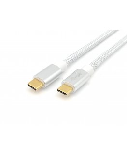 Equip 128355 USB кабель USB 3.2 Gen 2 (3.1 Gen 2) 0,5 m USB C Серебристый, Белый