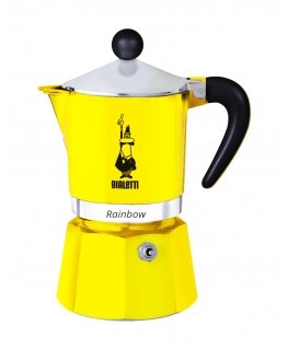 Bialetti Rainbow Mokkapannu musta, Keltainen
