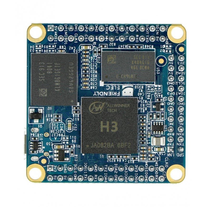 Friendlyarm NanoPi NEO Core Allwinner H3 keturių branduolių 1.2 GHz + 512 MB RAM + 8 GB eMMC - su jungtimis – 4