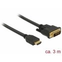 DeLOCK 85655 videokaabliadapter 3 m HDMI tüüp A (Standard) DVI Must