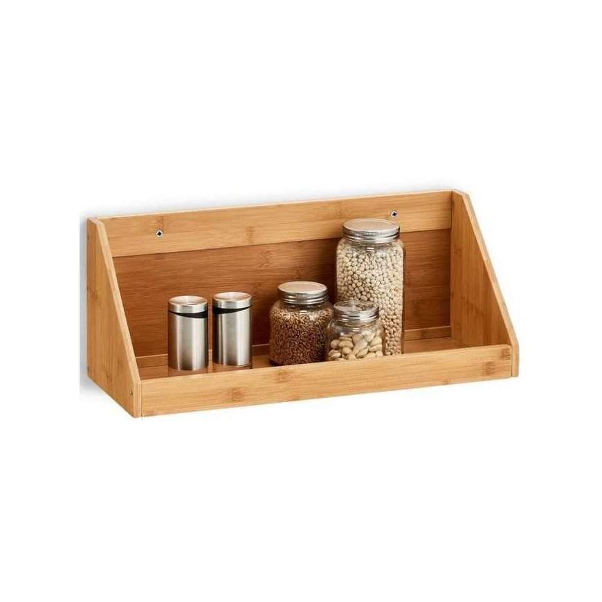 BAMBOO kitchen shelf for spices, hanging bamboo stand for small items - ZELLER – 3