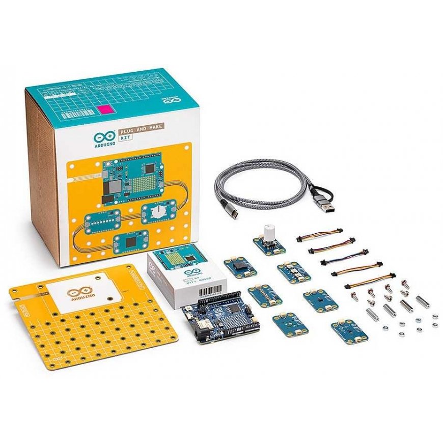 Arduino Plug and Make -sarja – Arduino Uno R4 WiFi -sarja ja 7 Qwiic-moduulia – AKX00069