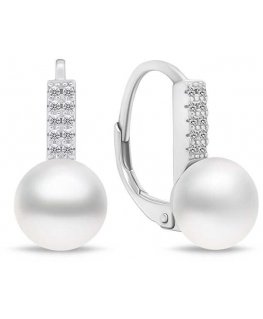 Brilio Silver Brilio Silver Charming silver earrings with pearl and zircons EA94