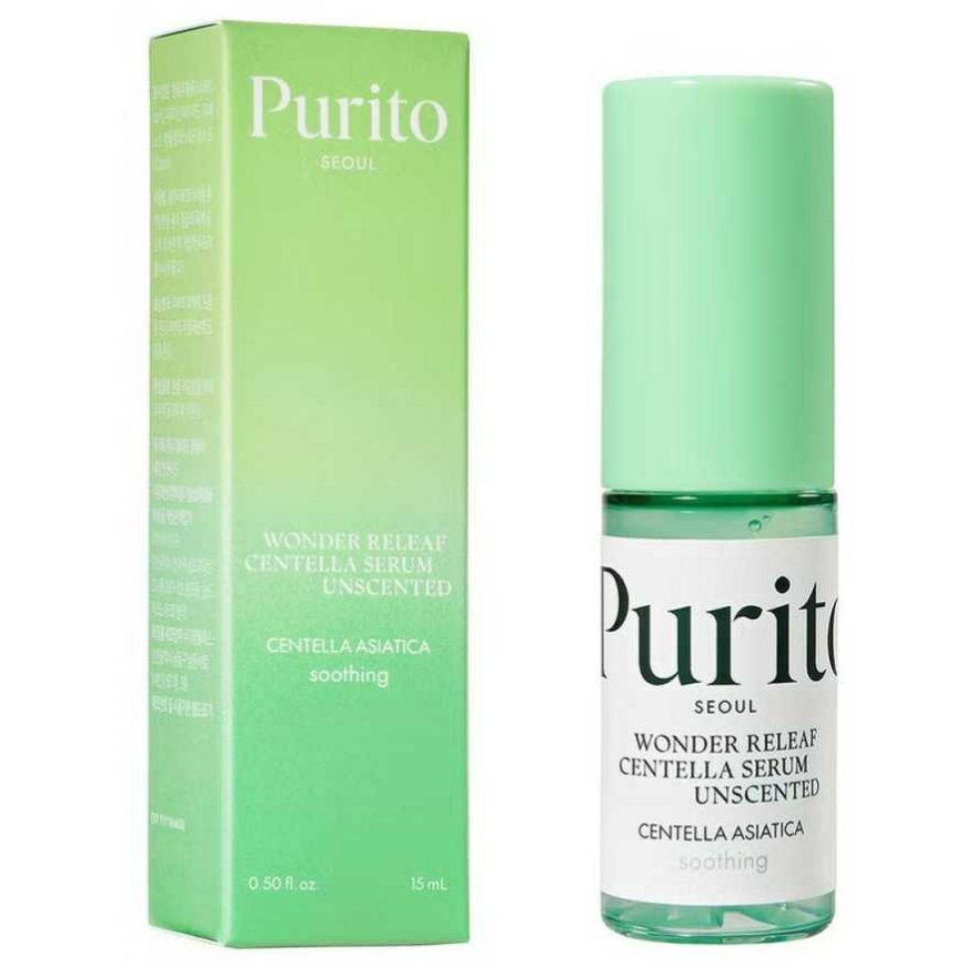 PURITO Unscented Face Serum with Asian Wonder Releaf Centella (Serum Unscented) 15 ml 15ml vietinės priežiūros priemonė – 2