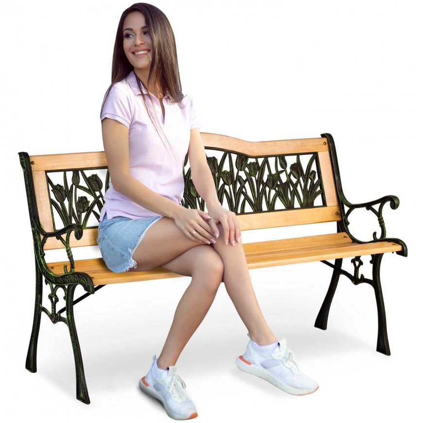 Sofotel Gardi Tulip garden bench with backrest 123.5 x 74 x 48 cm
