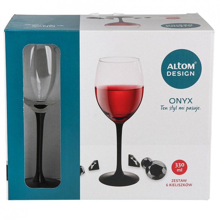 Altom Design vyno taurių rinkinys Onyx, 330 ml, 6 vnt.