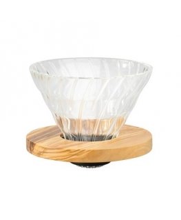 Hario V60 stiklo lašintuvas 02 – alyvuogių mediena