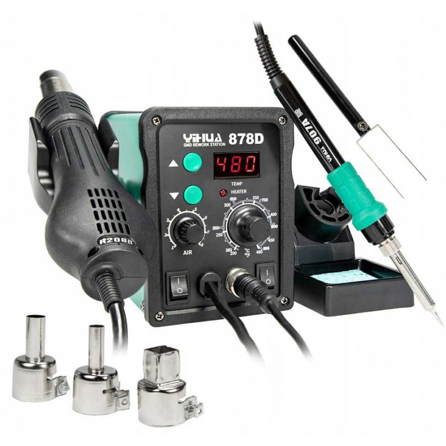 Soldering station 2in1 Yihua 878D with hot air Hotair 700W – 4