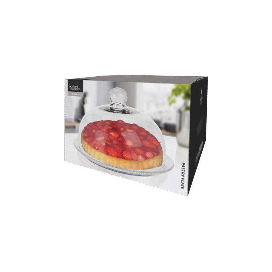 Excellent Houseware Glass cake stand with cover, Ø 30 x 17 cm