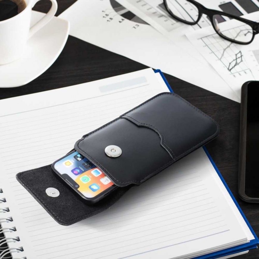 Dėklas OEM odinis universalus slankiklis su atvartu - ROYAL / juodas - 2XL dydis - IPHONE 6 PLUS / SAMSUNG A52 / XIAOMI REDMI NO – 5