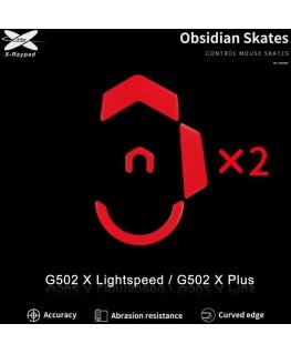 X-Raypad Obsidian Skates Logitech G502 X Lightspeed & G502 X Plus Punainen 2 kpl. (Punainen) Vaihtohiiren jalat