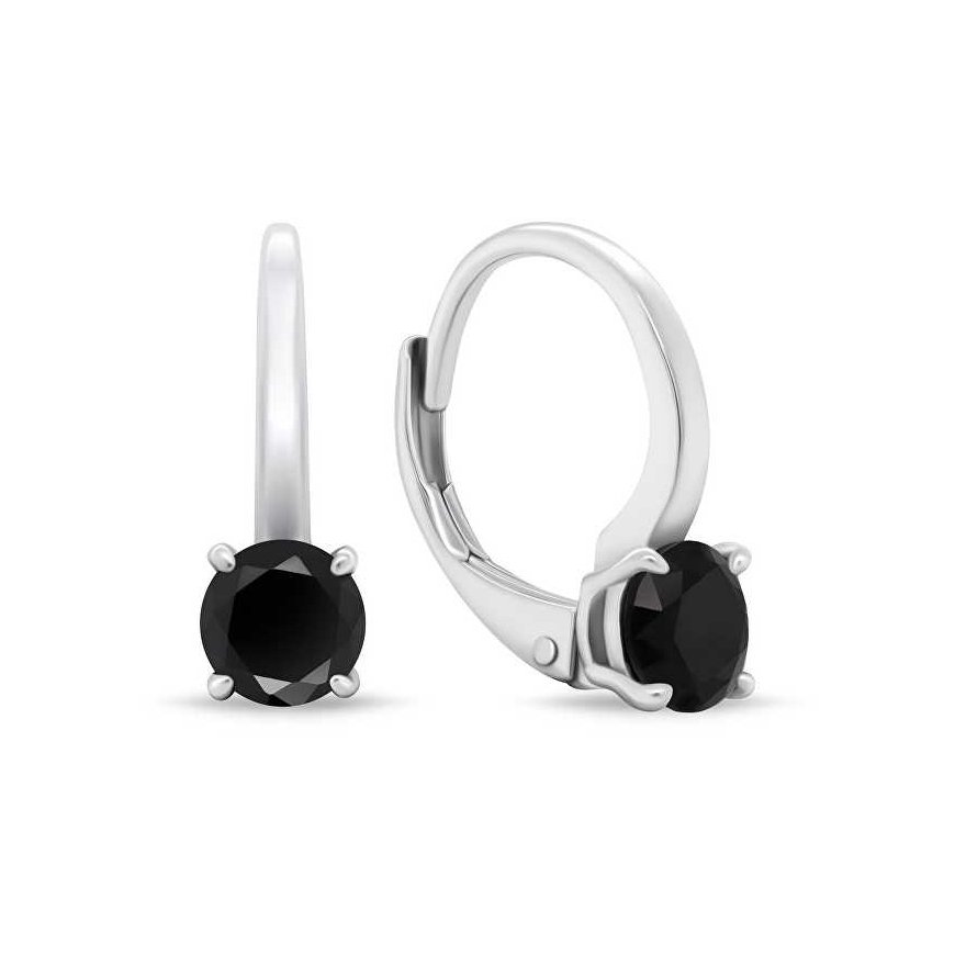 Brilio Silver Brilio Silver Silver earrings with black zircons EA755WBC