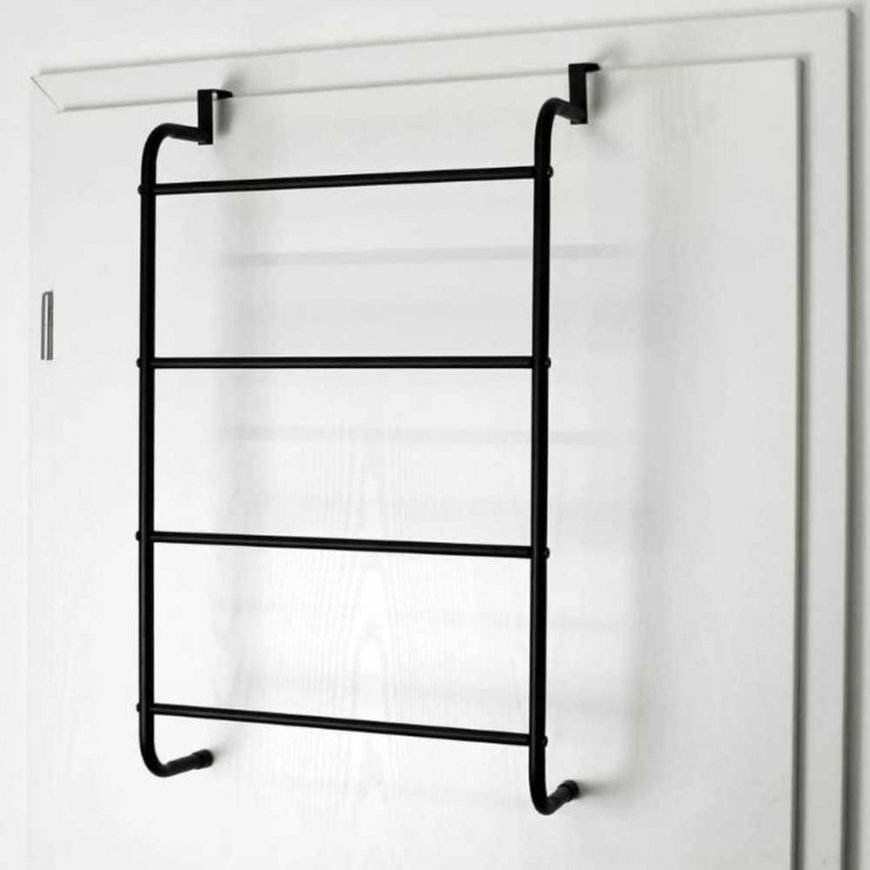 Bathroom Solutions Over-the-door towel rack, black, metal – 3