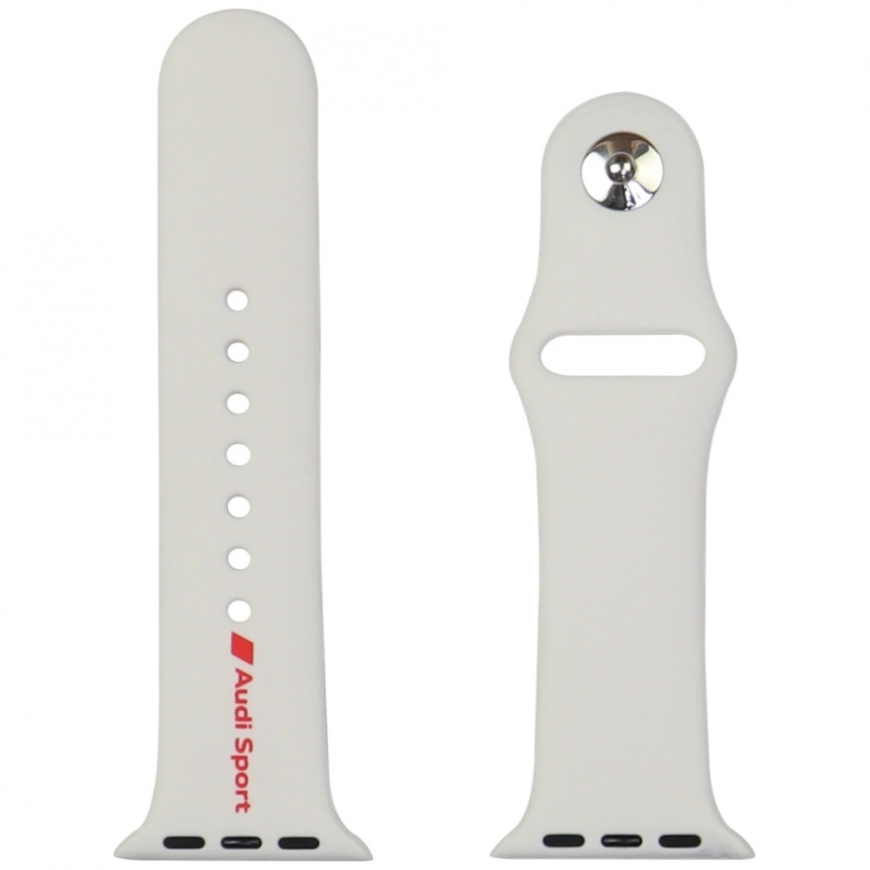 Audi Sport Red Logo Silicone Watch Strap for Apple Watch 40 / 41 / 42 mm - White – 2