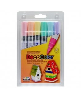 Marvy Uchida Markeriai įvairių paviršių dekoravimui Marvy Decocolor Paint Marker Broad 300-6B Pastel. 6 vnt.