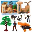 Lean Toys Set Cowboy Figures Wild West Cowboy Boat Cannon