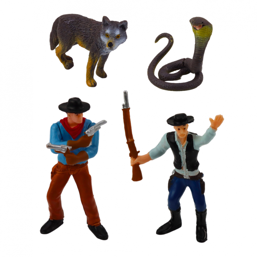 Lean Toys Set Cowboy Figures Wild West Cowboy Boat Cannon – 4
