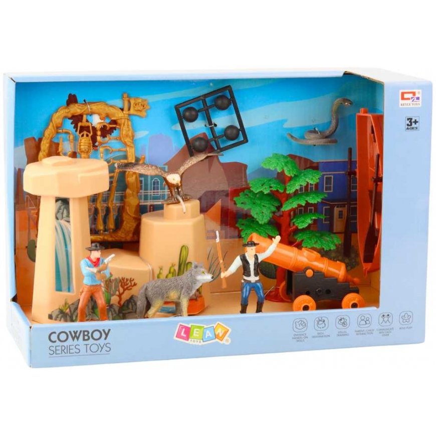 Lean Toys Set Cowboy Figures Wild West Cowboy Boat Cannon – 5