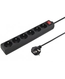 PremiumCord Extension cord 230V 3m 6 sockets + black switch