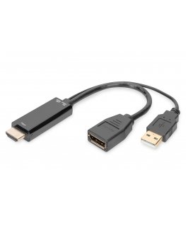 Digitus AK-330101-002-S видео кабель адаптер 0,2 m HDMI Тип A (Стандарт) HDMI + USB Черный
