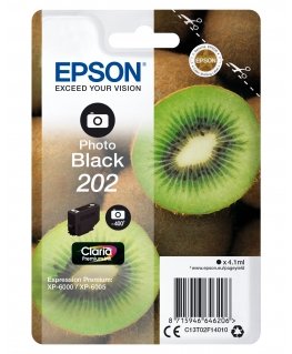 Epson Kiwi 202 rašalo kasetė 1 vnt Originalus Standartinė išeiga Foto juoda