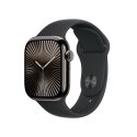 Apple Watch Series 10 GPS + Cellular 42mm Slate Titanium Case with Black Sport Band - S/M
