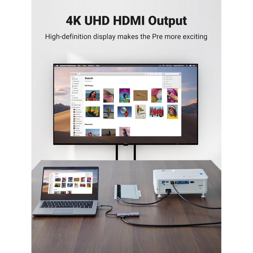 Ugreen CM511 5-in-1 Adapter USB-C Hub to 3x USB3.0 + HDMI + TF/SD Gray – 2