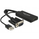 DeLOCK 0.25m VGA+USB2.0-A/HDMI 0,25 m VGA (D-Sub) + USB Черный