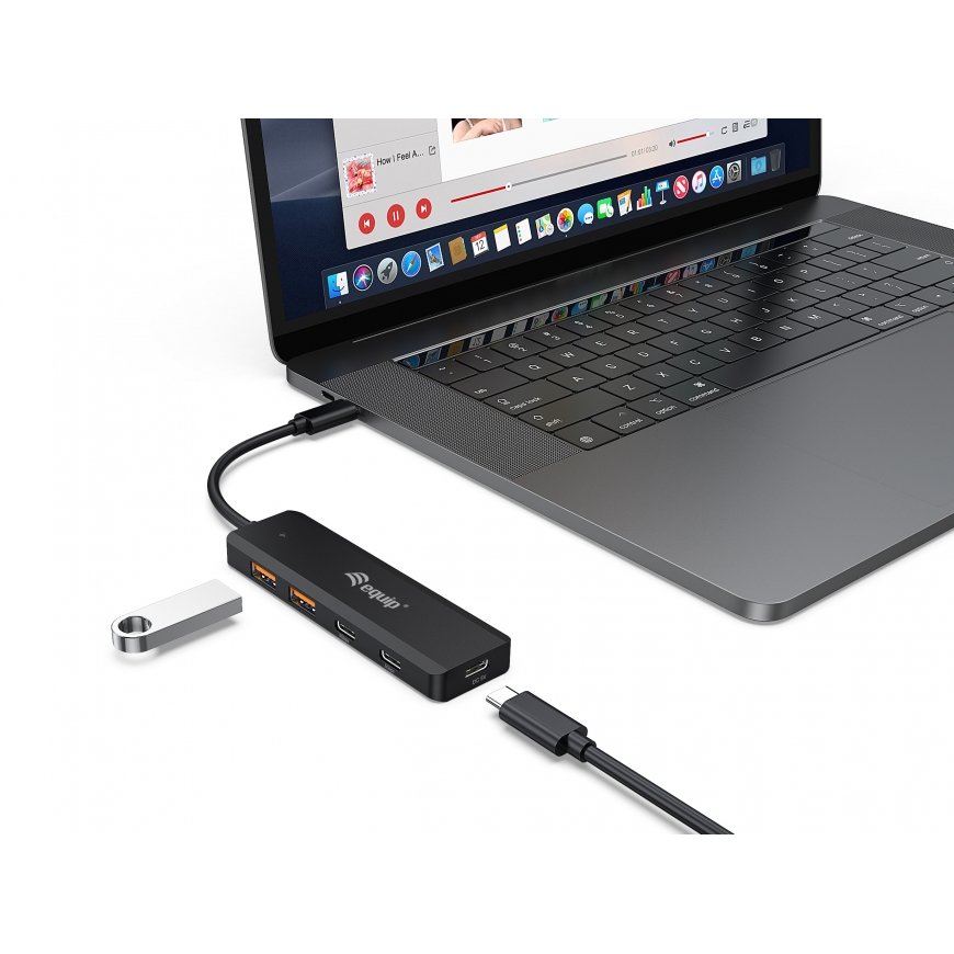Equip 128966 interfeisa centrmezgls USB 3.2 Gen 2 (3.1 Gen 2) Type-C 10000 Mbit/s Melns – 4