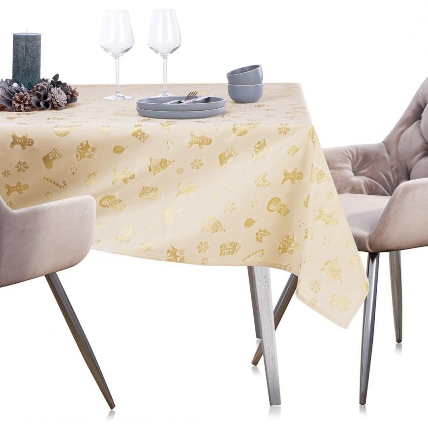 AmeliaHome Tablecloth CHRISTMASSTORY HMD GOLD, 40x140 – 5