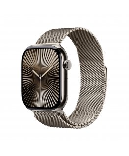 Apple Watch Series 10 GPS + Cellular 46mm Natural Titanium Case with Natural Milanese Loop - S/M