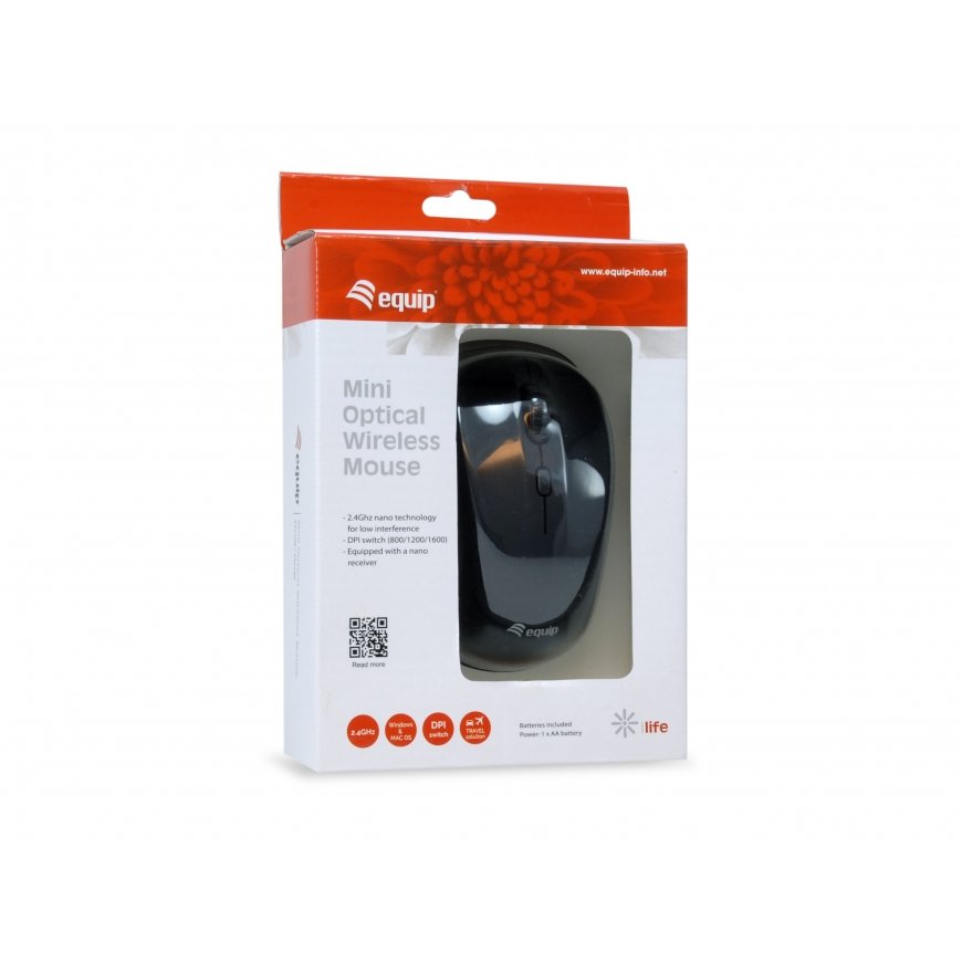 Equip 245108 hiir Reisi- Mõlemakäeline Raadioside Optiline 1600 DPI – 3