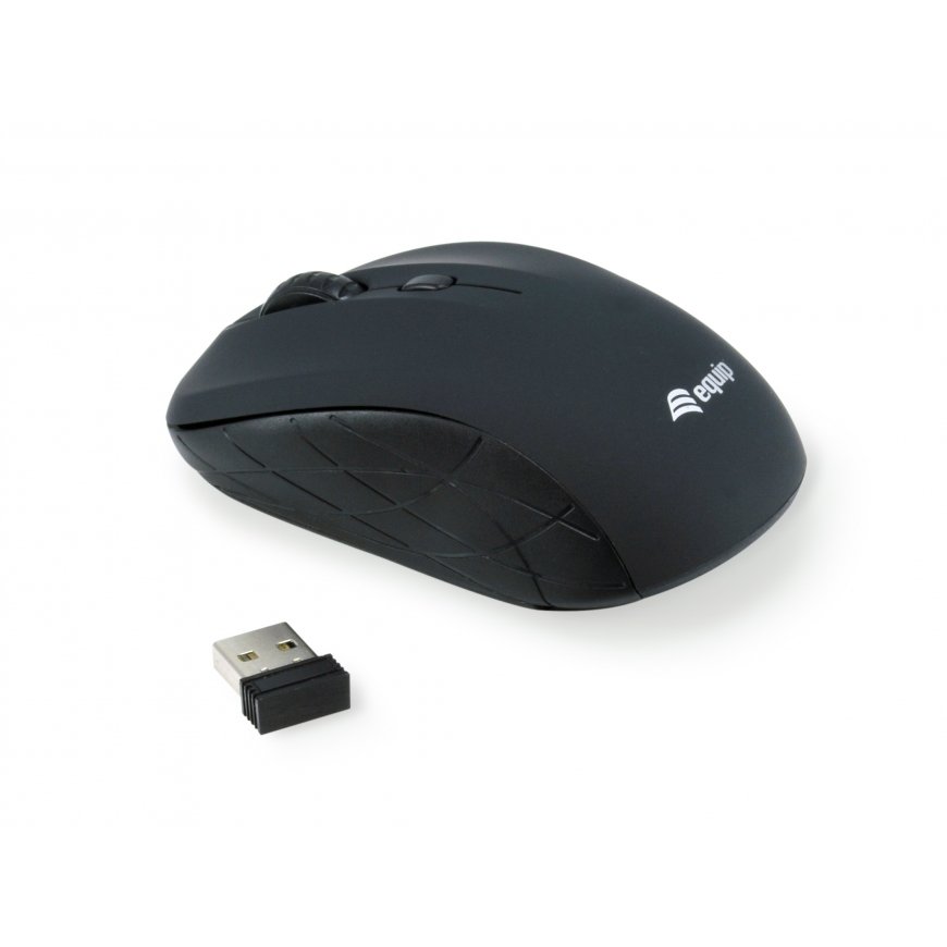 Equip 245108 kompiuterio pelė Kelioninis Abiems rankoms Radijo dažnio belaidė Optinis 1600 DPI – 4