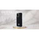 Case Guess Denim Triangle Logo MagSafe for iPhone 16 Pro black