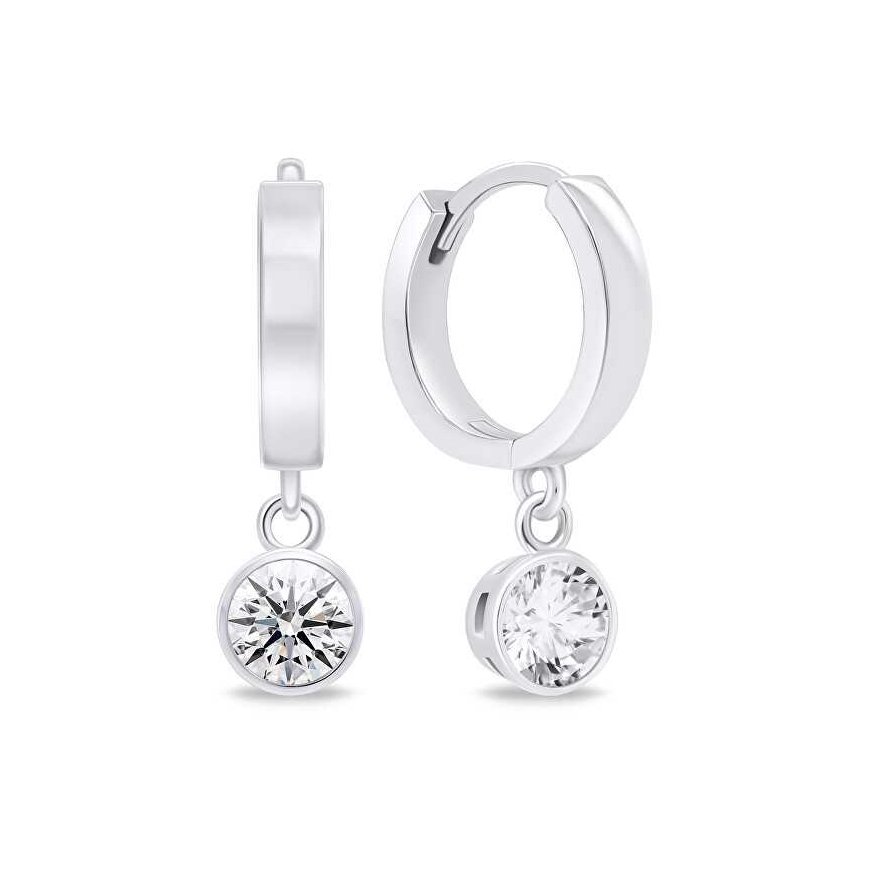 Brilio Silver Brilio Silver Silver hoop earrings with zircons EA640W
