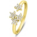 Brilio Silver Beautiful gold-plated open ring with zircons RI072Y Brilio Silver Beautiful gold-plated open ring with zircons RI072Y