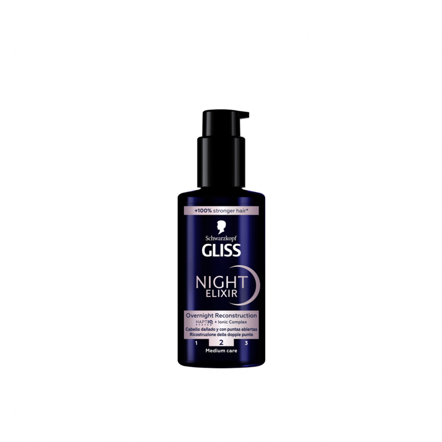 Schwarzkopf Gliss Night Eliksyras Sérum Puntas Abiertas, 100 ml