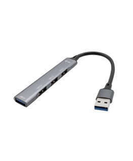 i-tec Metal U3HUBMETALMINI4 interfeisa centrmezgls USB 3.2 Gen 1 (3.1 Gen 1) Type-A Metālisks